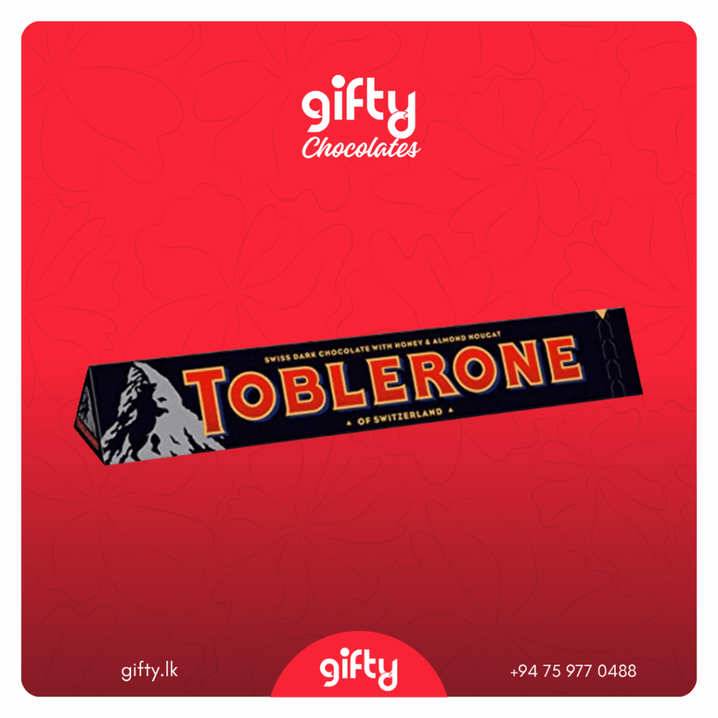 Toblerone Swiss Dark Chocolate With Honey & Almond Nougat Bar 100g Gifty.lk