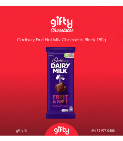 Buy Cadbury Fruit Nut Milk Chocolate Block 180g Gifty.lk Sri Lanka